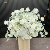 Centerpiece Bunga Buatan Kustom, Dekorasi Pernikahan Vintage Boho Profesional yang Dipesan Khusus, Rangkaian Bunga Mawar Sutra dan Hydrangea