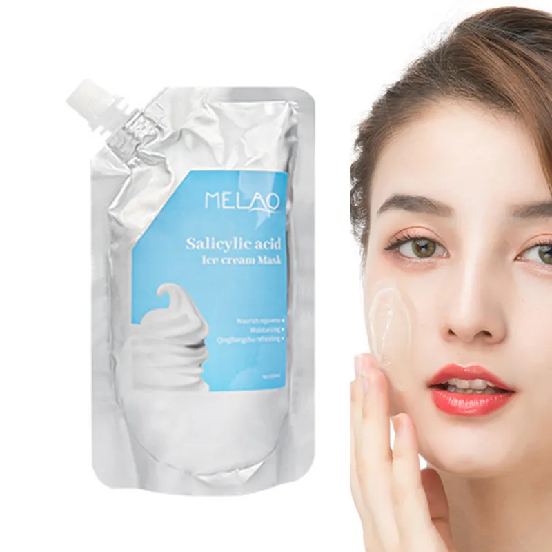 2023 Oem marque privée réparateur apaisant Anti acné acide salicylique nettoyant crème glacée masque facial pour les soins du visage