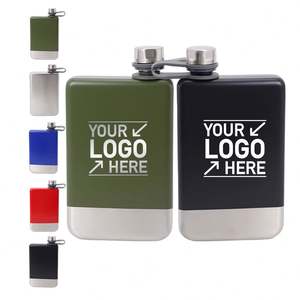 Botella de Bolsillo Metálica Personalizada con Logotipo, 8oz, para Viajes y Camping, Venta al por Mayor, Acero Inoxidable, Plana y Cuadrada, para Licor, Whisky y Alcohol - Product Image 1