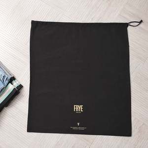 Black Cotton Printed Canvas Drawstring <b>Bag</b> <b>Hat</b> Dust <b>Bag</b> - Product Image 3