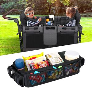 Plateau pour poussette de bébé, grille latérale en tissu Oxford noir avec sangles en nylon pour chariot de voyage pour tout-petits - Product Image 2