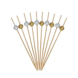 Papel metálico de plata de oro baile cóctel recoge brocheta de bambú palillos - Product Image 1