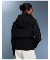 Veste de yoga imperméable légère pour l'automne, à capuche, zippée, séchage rapide, pour femme, fitness, coupe ample, unie, design élégant, pour les sports de plein air