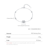 925 argent Sterling élégant étincelant fleur clair CZ bracelet à breloques pour femmes filles haut de gamme fête bijoux fins