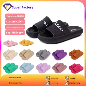 Chaussons d'été décontractés pour la salle de bain 2025, tongs personnalisées pour la maison, à semelle épaisse, pour couple, tongs <span class=keywords><strong>en</strong></span> EVA à semelle souple, pantoufles d'intérieur - Product Image 2