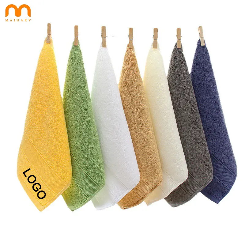 100% Cotton Plain Color Beauty Salon Hand Towels Custom Logo Small Size Cotton Square Towel For Promotion