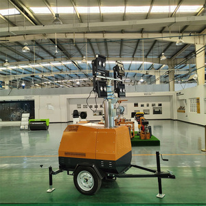 <b>Mobile</b> Light Tower With 5Kw Diesel <b>Generator</b> 7M Height For Mining Emergency Lighting Led White Light Steel Base - Product Image 3