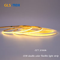 Bande LED COB flexible sans points 600 LED/m 24V 12V 5mm 7+7W/m 1400lm/m CRI90 Blanc chaud à blanc froid découpable pour la décoration intérieure