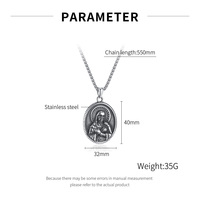 Dainty Acier Inoxydable Vierge Marie Portrait Collier pour Femmes Scapulaire Christian Guadalupe Étanche avec Zircon Pierre Principale