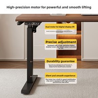 Bureau debout électrique à moteur silencieux - Design ergonomique moderne, cadre de bureau réglable en hauteur avec mémoire de position