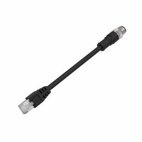 Connecteur M12 4 broches code D, câble d'alimentation étanche, fiche mâle vers faisceau de câbles RJ45