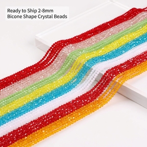 <span class=keywords><strong>Perles</strong></span> en <span class=keywords><strong>verre</strong></span> biconiques en cristal naturel de 1 à 8 mm en gros, matériaux pour accessoires de bricolage, <span class=keywords><strong>perles</strong></span> pointues et à double pointe - Product Image 1