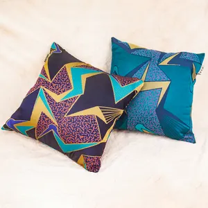 Fast shipping luxury geometric jacquard morden embroidery pillow case knitted cushion cover for decoration