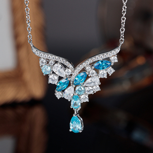 Collana di Lusso Grace Jewel Gioielli Raffinati Personalizzabile con Zirconi Colorati in Argento Sterling 925 per Donne - Product Image 1