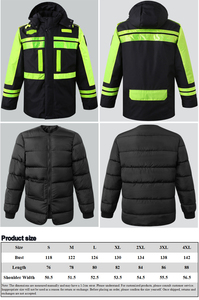 Xzl เสื้อโค้ท Hi VIS หุ้มฉนวนกันความร้อนสำหรับฤดูหนาว, เสื้อโค้ทหนาสะท้อนแสงพร้อมโลโก้ออกแบบได้ตามต้องการกันลมสำหรับยามรักษาความปลอดภัย - Product Image 2