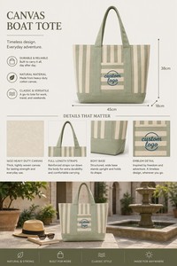 Sac fourre-tout en toile imperméable, coton enduit, surdimensionné, réutilisable, avec fermeture éclair, pour femme, plage, courses, voyage, travail, extérieur - Product Image 4