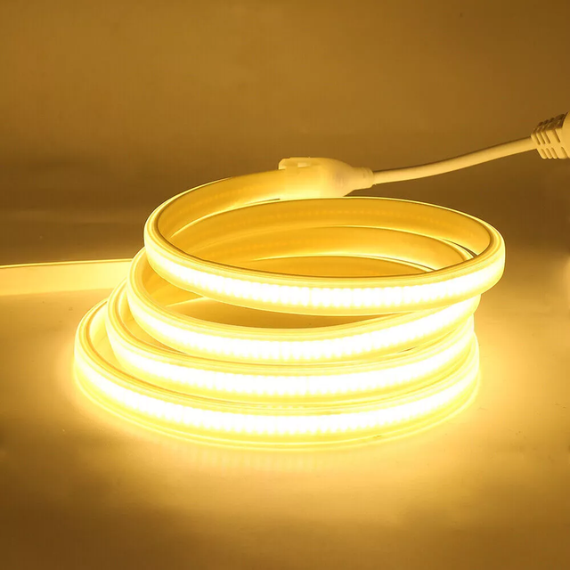 IP65 Waterproof Cob LED Strip Lights 100m Outdoor/Home/Garden/Street Decoration 3000K Warm White 10mm Touch Control PVC Lamp