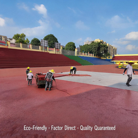 Surface de piste de course en plastique préfabriquée standard, résistante à l'usure, écologique, perméable, pour aire de jeux pour enfants, provenant de Chine