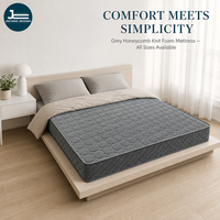 Matelas en mousse haute densité respirant, tricot nid d'abeille gris, taille King Queen, vente en gros OEM