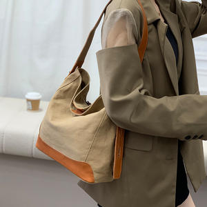 Borsa a <span class=keywords><strong>Tracolla</strong></span> da Donna in Stile Retrò Europeo-Americano, Patchwork in Tela, Chiusura con Cerniera, Grande Capacità, Cinghie Larghe - Product Image 2