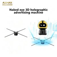 Ventilateur holographique AZMAX 80 cm pour affichage LED 3D intérieur, meilleur équipement publicitaire extérieur grand format avec 928 LED pour logo holographique