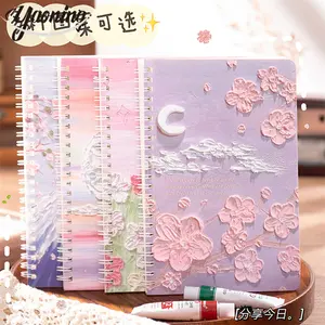 Kleine Bestellung niedlichen Notizbuch Briefpapier online kostenlose Probe Verkauf A5 kawaii bunte Spiral hefte mit Poly Taschen hüllen