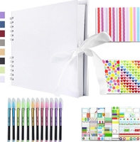 Scrapbook Photo Album DIY Set Scrap Book Album Hardcover Pictures Book pour Mariage Anniversaire Noël Fête des Mères