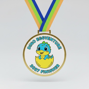 Medalla Personalizada de Dinosaurio para Niños, Premio de Carrera Divertida de 5K con Diseño de Dibujos Animados Jurásicos, Venta al por Mayor de Fábrica OEM - Product Image 1