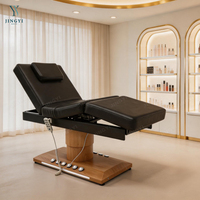 Nouveau Lit de Salon de Beauté Spa pour Extensions de Cils, Table de Massage Électrique Courbe avec Commande au Pied, Lit de Beauté Facial