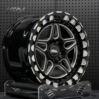 Jantes forgées monobloc ISAL Gloss Black Scalloped Beadlock Drag Pack Racing Wheels 17 18 20 pouces 5x127 6x139.7 pour Mustang