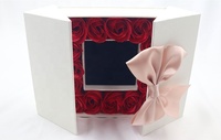 Boîte à bijoux 16 pièces savon rose fleur rouge à lèvres collier bijoux cadeau préservé fleur rose cadeau fête des mères