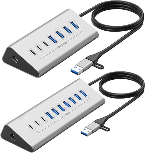 Portable Aluminum Shell 7 in 1 USB C Hub Multiport Adapter with 4K HDMI PD Charging Gigabit Ethernet Laptop Docking Station