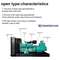 Groupe électrogène diesel à châssis ouvert 200-1000 kW, moteur Yuchai, refroidissement par eau, générateur d'énergie industriel pour usage commercial et hospitalier