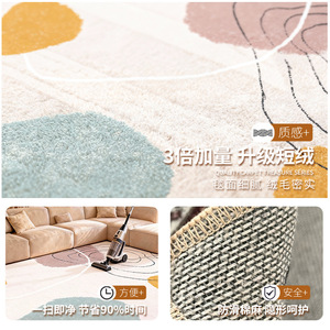 Alfombra de Pintura Abstracta Idan, Fibra de Poliéster, Impermeable, Resistente a las Manchas, para Sala de Estar y Dormitorio - Product Image 3