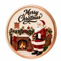 Pièce de monnaie commémorative de Noël personnalisée par le fabricant, en cuivre pur 999, 1 oz, 5 oz, avec impression colorée, pièce de collection pour les fêtes