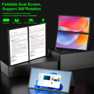 Moniteur portable 18,5 pouces FHD 1080P essentiel pour le <span class=keywords><strong>télétravail</strong></span>, <span class=keywords><strong>écran</strong></span> double pliable, améliore l'efficacité des réunions vidéo - Product Image 4