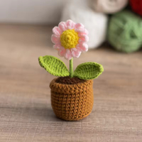 Mini Roses et Tulipes au Crochet Faits Main, Écologiques, pour Décoration de Bureau, Idéal Fête des Pères
