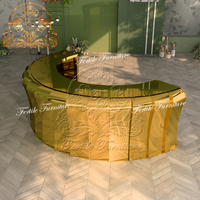 Comptoir de bar demi-cercle moderne en acier inoxydable pour mariage, restaurant, hôtel et salon