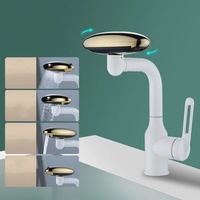 Nuevo diseño, grifo OVNI de acero inoxidable de modo dual, grifo de cascada frío y caliente para lavabo de baño, grifo mezclador Universal