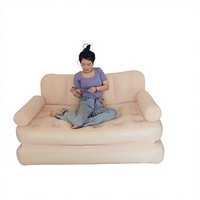 Canapé gonflable moderne de haute qualité pour l'extérieur, entièrement automatique, fonctionnement en un clic, courbe ergonomique, pompe à air intégrée