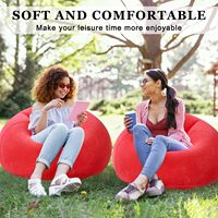 Chaises longues gonflables de haute qualité avec dossier d'accoudoir Valve d'air Portable floqué canapé gonflable canapé pour Camping maison rouge