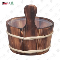 Accessoires pour Sauna Ensemble de Seaux en Bois de Pin, Cuillère en Bois et Sauna Baril en Plastique 4L Fabricant de Vapasauna Direct