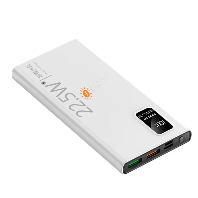 New Model Hot Sale Bidirectional Fast Charge QC3.0 PD22.5W Li-Polymer LED Display 3 Double USB PVC 20000mah High Power Bank