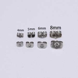 Cierres de Mariposa de Acero Inoxidable para Pendientes de 4mm, 5mm, 6mm, 8mm, Accesorios de Joyería - Product Image 3