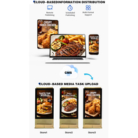 Pantalla Digital para Exteriores de 65 Pulgadas, 4K, Android, 2500nits, IP65 Impermeable, Doble Cara, Tótem Publicitario con Base