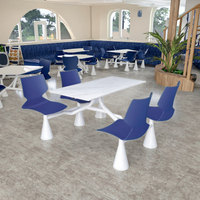 Cafétéria scolaire Table à manger contemporaine Chaise Combinaison Mobilier de restaurant Usage commercial 4 personnes Dessus en faux marbre