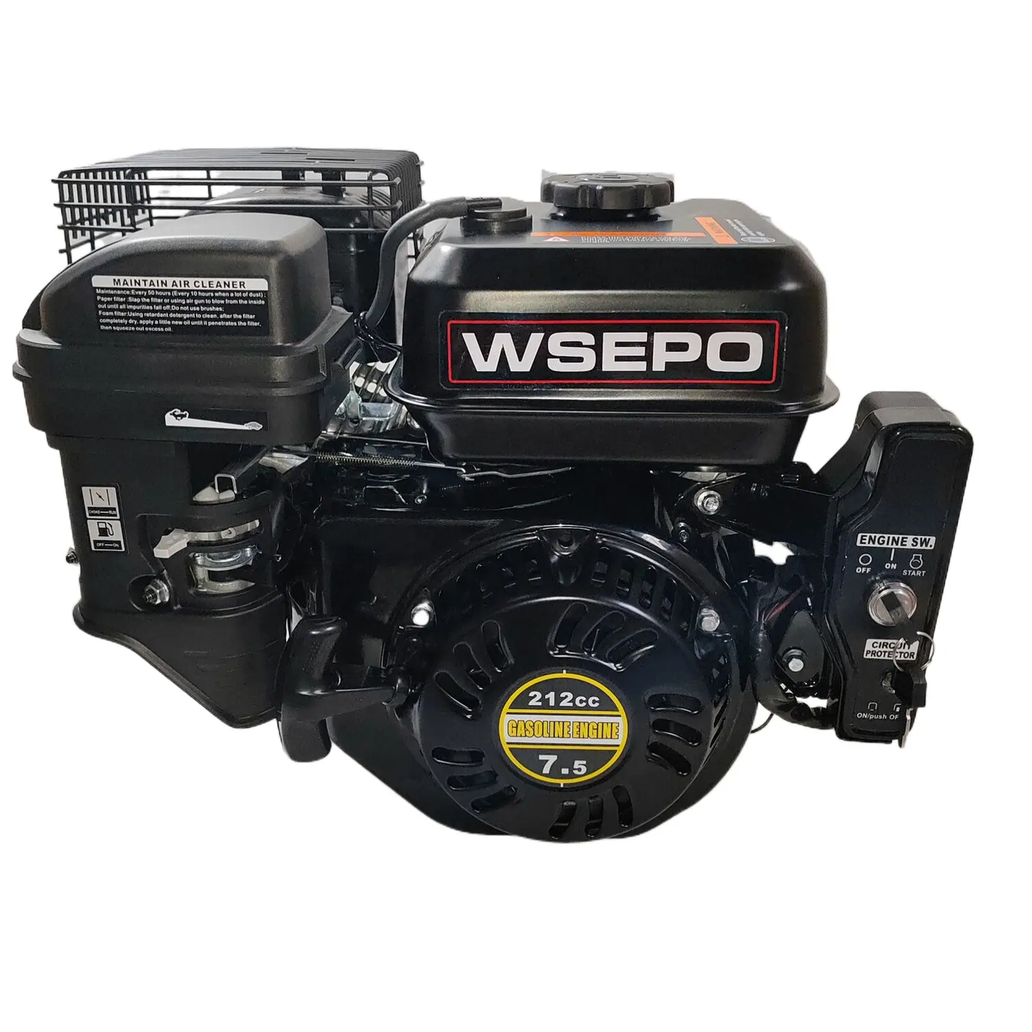 WSE210-V Novo Modelo Elétrico Start 212CC 7.5HP 4 Stroke Air Cool Gasolina Motor Com EPA CE Aplicado Para Bomba GoKart Generator Ti