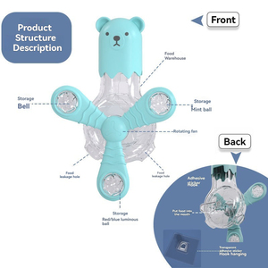 Bestverkochte beren-vormige katten speeltje, kattenknuffel met licht, geluid, roterende functies en multifunctionele voedsel dispenser, groothandel - Product Image 4