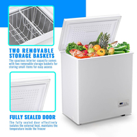 Congélateur coffre solaire 258L, alimenté par énergie solaire DC 12V 24V, avec serrure pour stockage commercial