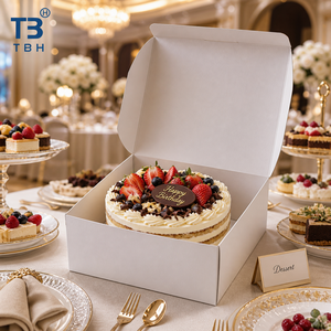 Plain White Paper Cake Box 7x7x3 Inch <b>Square</b> Pastry Box Food Grade for Restaurant Bakery Buffet Event OEM ODM Support - Product Image 4